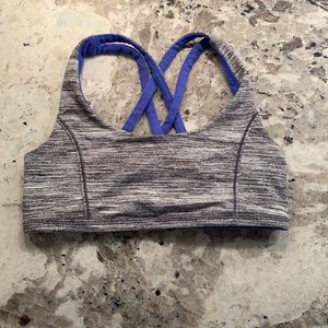 Blue/grey reversible Ivivva sports bra